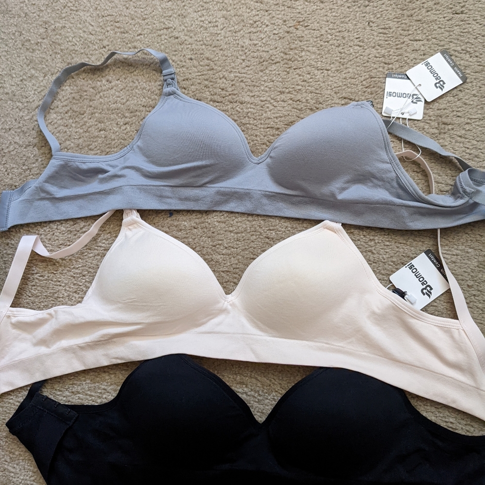 COPY - Bundle of 3 push up nursing bras size medium, 28in band stretchy Baomosi…